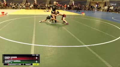 105 lbs Champ. Round 1 - Owen Wiger, Sartell vs Garrett Bjerga, Staples