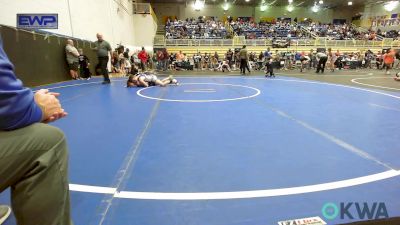 100 lbs Semifinal - Kanyon Fryar, Choctaw Ironman Youth Wrestling vs Cayden Beavers, Harrah Little League Wrestling