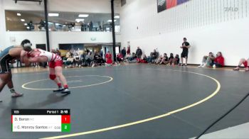 165 lbs Cons. Round 1 - Carlos Monroy Santos, Unattached - Indiana Tech vs Dylan Baron, Wabash