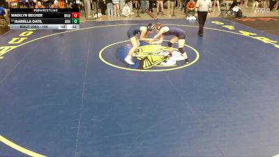 100 lbs Champ. Round 3 - Isabella Datil, Addison (A. Trail) vs Madilyn Becker, Unattached