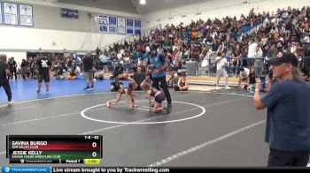 62 lbs 1st Place Match - Jessie Kelly, Savage House Wrestling Club vs Savina Burgo, Simi Valley Club