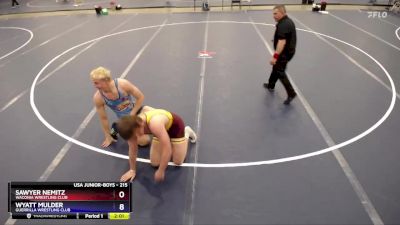 215 lbs Cons. Round 3 - Sawyer Nemitz, Waconia Wrestling Club vs Wyatt Mulder, Guerrilla Wrestling Club