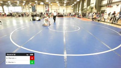 90 lbs Round Of 32 - Kaiden Perron, NC vs Connor Burns, PA