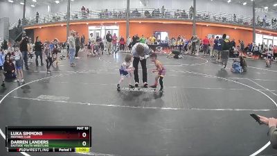 40 lbs Quarterfinal - Luka Simmons, Panther Club vs Darren Landers, Eastside Youth Wrestling
