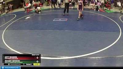 75 lbs Round 3 - Ridger Benson, Iron Co Wrestling Academy vs Jett Rogers, Southern Utah Elite