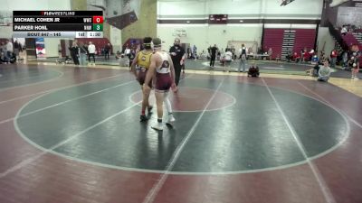 145 lbs Cons. Sub-semis - Michael Cohen Jr, Wayzata Wrestling Club vs Parker Honl, No Nonsense Wrestling