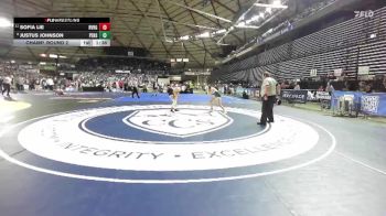 Girls 3A 120 lbs Champ. Round 2 - Sofia Lie, River Ridge (Girls) vs Justus Johnson, Peninsula (Girls)