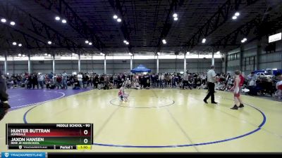 90 lbs Champ. Round 2 - Hunter Buttran, Homedale vs Jaxon Hansen, Ririe Jr Highschool