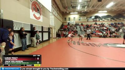 106 lbs Semifinal - Crew Williamson, Franklin Pierce Cardinal Wrestling Club vs Lukas Tracy, Thunder Mountain