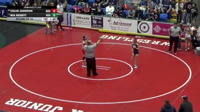 91 lbs Round Of 16 - Chloe Andrews, Burgettstown vs Mia Nesbitt, Neshaminy