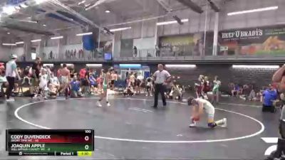 100 lbs Round 9 (10 Team) - Joaquin Apple, Williamson County WC vs Cody Duvendeck, Short Time WC