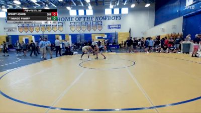 106 lbs Champ. Round 2 - Wyatt Jones, Jensen Beach High School vs Thiago Finuff, Liberty County Highschool