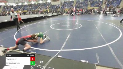 90 lbs Consi Of 16 #1 - Taytum Jones, Little Warrior WC vs Solomon Martinez, Highland Middle School