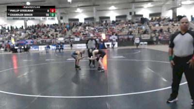 A 106 lbs Champ. Round 1 - Phillip Steelman, Signal Mountain High School vs Chandler Minor, Tullahoma High School
