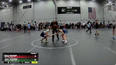 88 lbs Round 1 (4 Team) - Kole Wasser, Grit Mat Club vs TROY MCEWEN, High Pace Wrestling