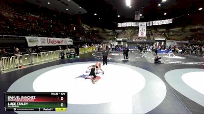 100 lbs Quarterfinal - Samuel Sanchez, Rough House Wrestling vs Luke Staley, California