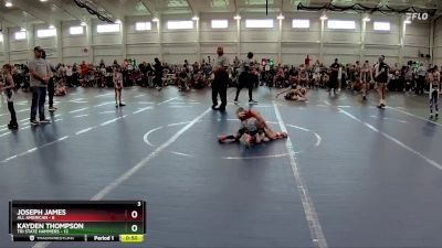 52 lbs Round 4 (8 Team) - Kayden Thompson, Tri State Hammers vs Joseph James, All American