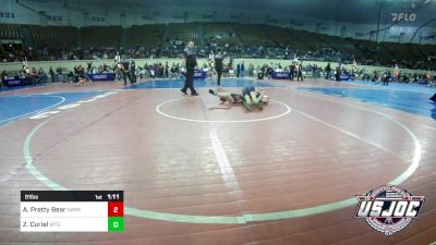 81 lbs 5th Place - Avriella Pretty Bear, Harrah Little League Wrestling vs Zaybri Curiel, West Texas Grapplers