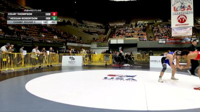 Junior Boys - 175 lbs Cons. Round 3 - Keegan Robertson, Frontier High School Wrestling vs Colby Thompson, Chico High School Wrestling