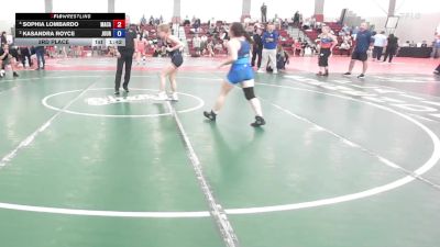 102 lbs 3rd Place - Sophia Lombardo, Macarthur/crash vs Kasandra Royce, Journeymen/ Hammer WC