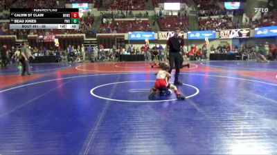 58 lbs Cons. Round 3 - Calvin St Clair, Snake River Youth Wrestling Cl vs Beau Jones, Powell Wrestling Club