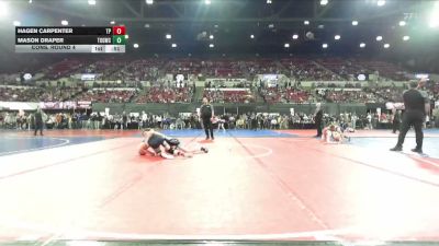 102 lbs Cons. Round 4 - Mason Draper, Touch Of Gold Wrestling Club vs Hagen Carpenter, Terreton Panthers
