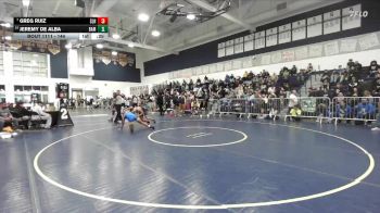 144 lbs Cons. Round 5 - Greg Ruiz, Sonora (La Habra) vs Jeremy De Alba, Bishop Amat