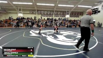 100 lbs Champ. Round 2 - Abigail Barfield, Yuma Catholic vs Peyton Stout, Boulder Creek