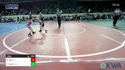 43 lbs Quarterfinal - Avery Rice, El Reno Wrestling Club vs Charlie Kane, Barnsdall Youth Wrestling