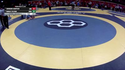 G-130 lbs Cons. Round 2 - Adison Justice, G-Licking Valley vs Emily Flynn, G-Hubbard