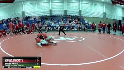 132 lbs Finals (2 Team) - Zavier Acuna, Portage Wrestling Club vs Carson Clements, Dragon Wrestling Club