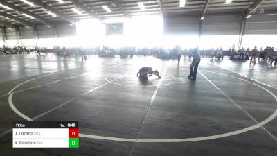 72 lbs 2nd Place - Jocelynn Lozano, Valley Bad Boys vs Kalani Barabin, Grindhouse WC