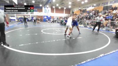 190 lbs 5th Place Match - Jared De Leon, Alta Loma vs Eugenio Escalona Henderson, La Mirada