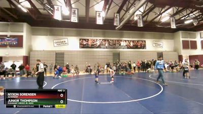 58 lbs 1st Place Match - Junior Thompson, Pleasant Grove Jr. High vs Nyxon Sorensen, Altamont