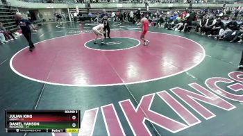 121 lbs Round 3 (4 Team) - Daniel Hanson, Menomonie vs Julian King, Liberty
