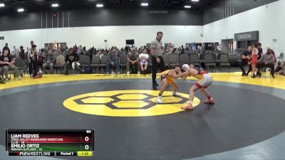 80 lbs Round 4 - Emilio Ortiz, Indiana Outlaws vs Liam Reeves, Steel Valley Renegades Wrestling Club