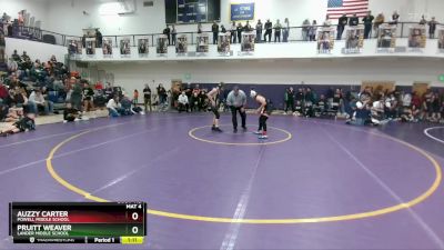 115 lbs 1st Place Match - Auzzy Carter, Powell Middle School vs Pruitt Weaver, Lander Middle School