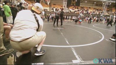 90-100 lbs Rr Rnd 2 - Payte Patton, Madill Takedown vs Kane Radford, Harrah Little League Wrestling