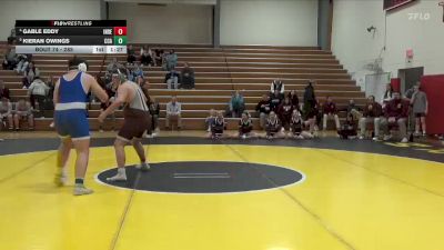 285 lbs Quarterfinal - Kieran Owings, Clear Creek-Amana vs Gable Eddy, Independence