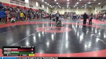 65 lbs Champ. Round 1 - Brennen Buker, Hutchinson vs Braden Binsfeld, Paynesville