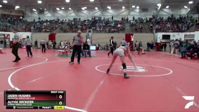 109 lbs Cons. Round 2 - Jaden Hughes, Frankton Wrestling Club vs Alyvia Wickizer, Hybrid Wrestling Club