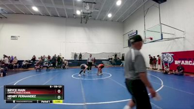 119-121 lbs Round 3 - Bryce Main, Laramie Middle School vs Henry Fernandez, CCA