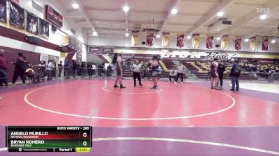285 lbs Cons. Round 3 - Bryan Romero, Riverside Poly vs Angelo Murillo, Ramona (Riverside)