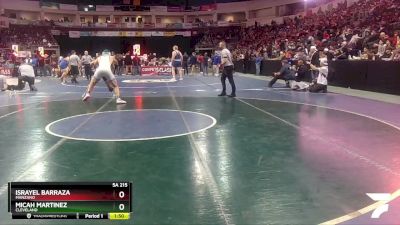 5A 215 lbs Quarterfinal - Micah Martinez, Cleveland vs Israyel Barraza, Manzano