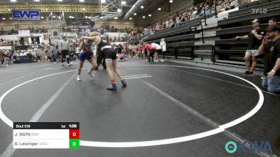 67 lbs Quarterfinal - Jaysten Wolfe, Team Nomad vs Bexley Leisinger, Choctaw Ironman Youth Wrestling