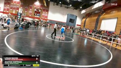 90 lbs Quarterfinal - Logan Bacon, Shoshoni Junior High School vs Daxton Hoffman, Lander Middle School