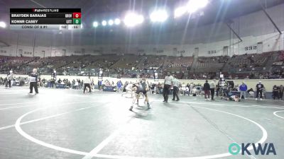 86 lbs Consi Of 8 #1 - Brayden Barajas, Grove Takedown Club vs Konnr Casey, Little Axe Takedown Club