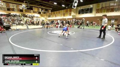 83 lbs Cons. Round 2 - Michael Mertz, Fallbrook Wrestling Club vs Ciana Salsman, Socal Grappling Wrestling Club