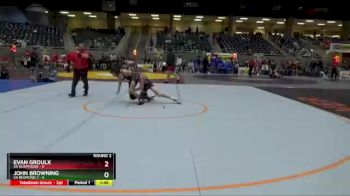 113 lbs Round 2 (4 Team) - John Browning, 5A Redmond 2 vs Evan Groulx, 5A Scappoose