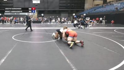 160 lbs Cons. Semi - Leolyn Karnowski, Wamego High School vs Mercy Adekuoroye, Wayland Baptist University